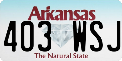 AR license plate 403WSJ