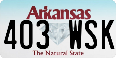 AR license plate 403WSK