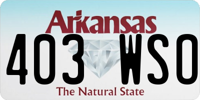 AR license plate 403WSO