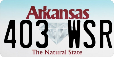 AR license plate 403WSR
