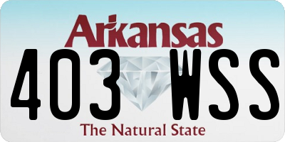 AR license plate 403WSS