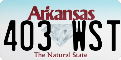 AR license plate 403WST