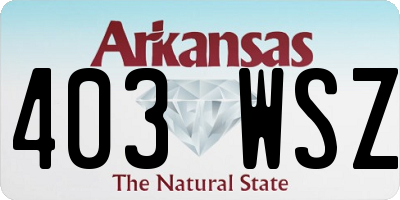 AR license plate 403WSZ
