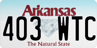 AR license plate 403WTC