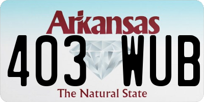 AR license plate 403WUB