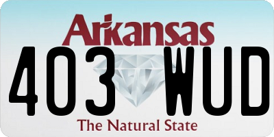 AR license plate 403WUD