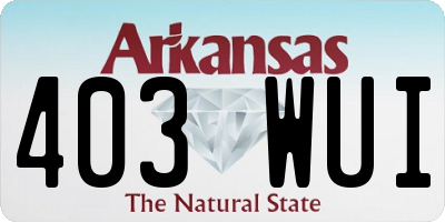 AR license plate 403WUI