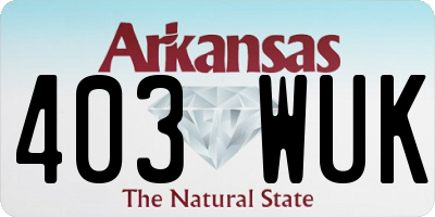 AR license plate 403WUK