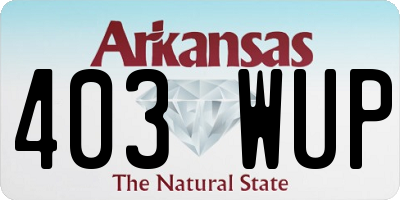 AR license plate 403WUP