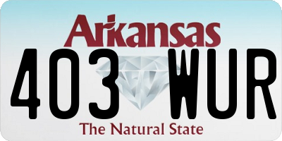 AR license plate 403WUR