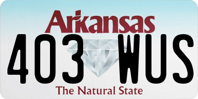 AR license plate 403WUS