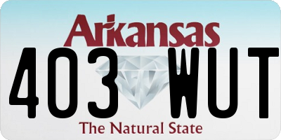AR license plate 403WUT