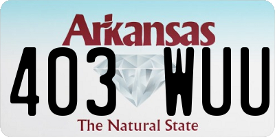 AR license plate 403WUU