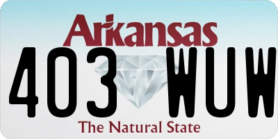 AR license plate 403WUW
