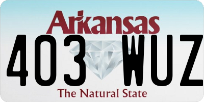 AR license plate 403WUZ