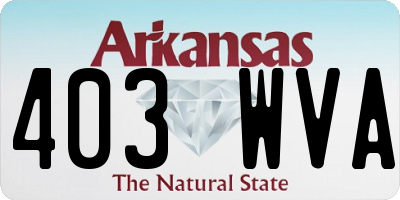 AR license plate 403WVA