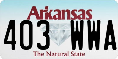 AR license plate 403WWA