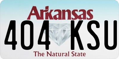 AR license plate 404KSU