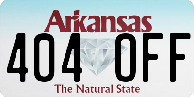 AR license plate 404OFF
