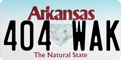 AR license plate 404WAK
