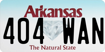 AR license plate 404WAN
