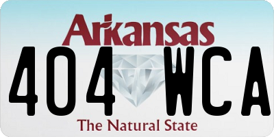 AR license plate 404WCA