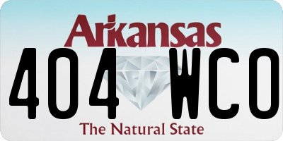 AR license plate 404WCO