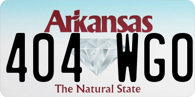 AR license plate 404WGO