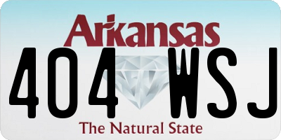 AR license plate 404WSJ