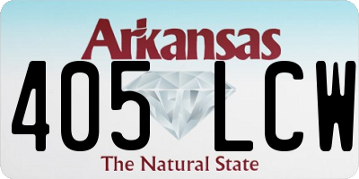 AR license plate 405LCW
