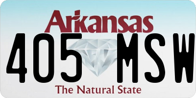 AR license plate 405MSW