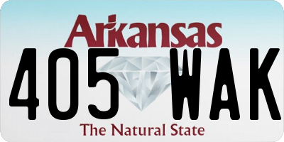 AR license plate 405WAK