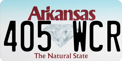 AR license plate 405WCR