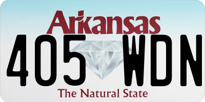 AR license plate 405WDN