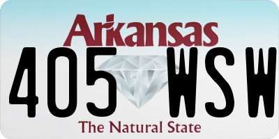 AR license plate 405WSW