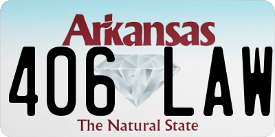 AR license plate 406LAW
