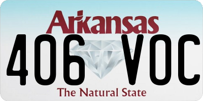 AR license plate 406VOC