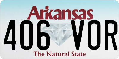 AR license plate 406VOR