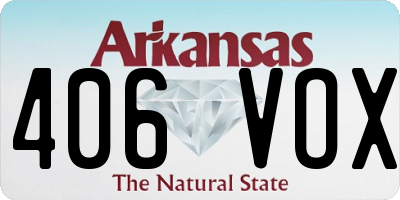 AR license plate 406VOX