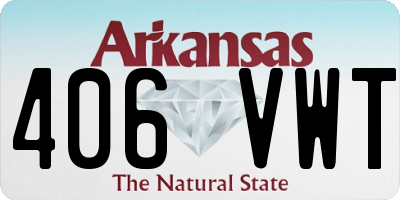 AR license plate 406VWT