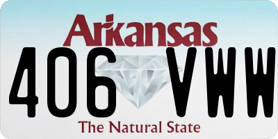 AR license plate 406VWW