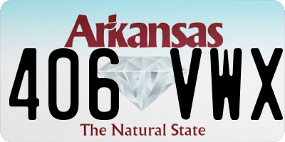 AR license plate 406VWX