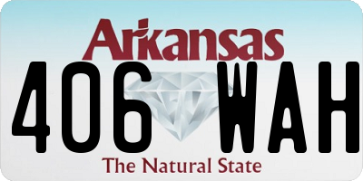 AR license plate 406WAH