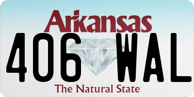 AR license plate 406WAL