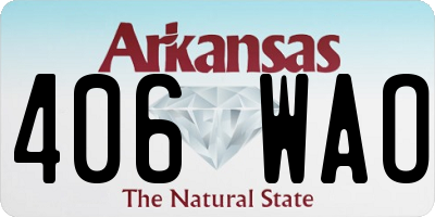 AR license plate 406WAO