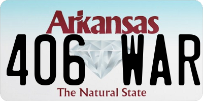 AR license plate 406WAR