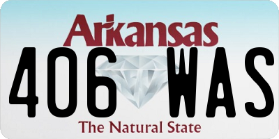 AR license plate 406WAS