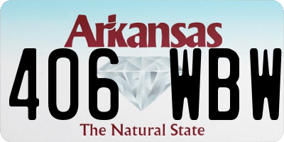 AR license plate 406WBW