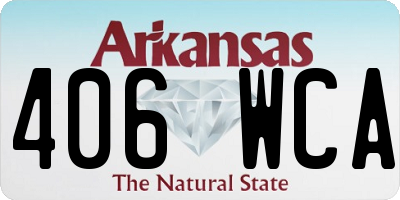 AR license plate 406WCA