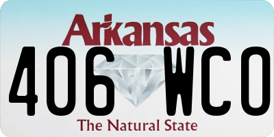 AR license plate 406WCO